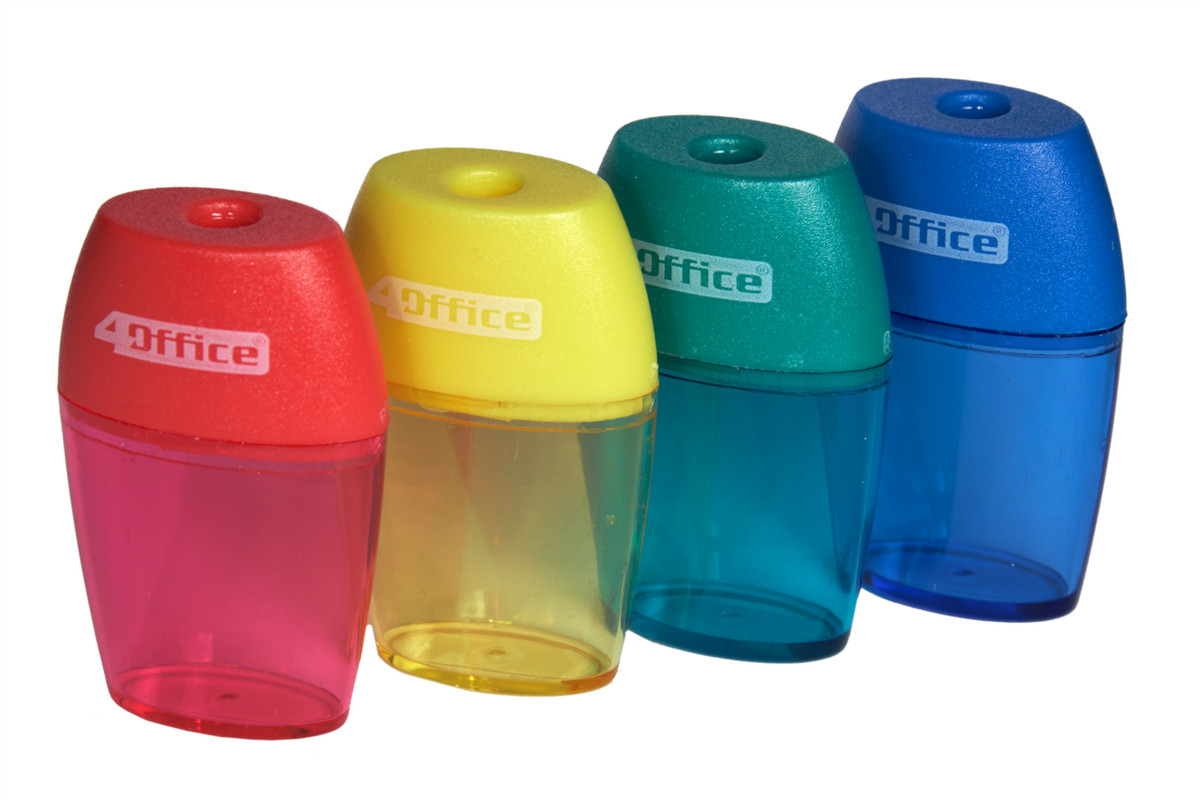 Підстругачка для олівців 4OFFICE (4-345), пластикова, з контейнером